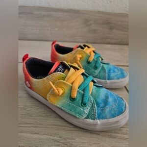Sperry Top-Sider Crest Vibe Jr. Rainbow Canvas Sneakers | Kids Size 7